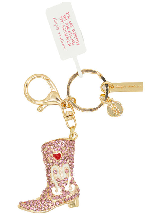 Simply Southern Rhinestone Boot Key/Bag Charm