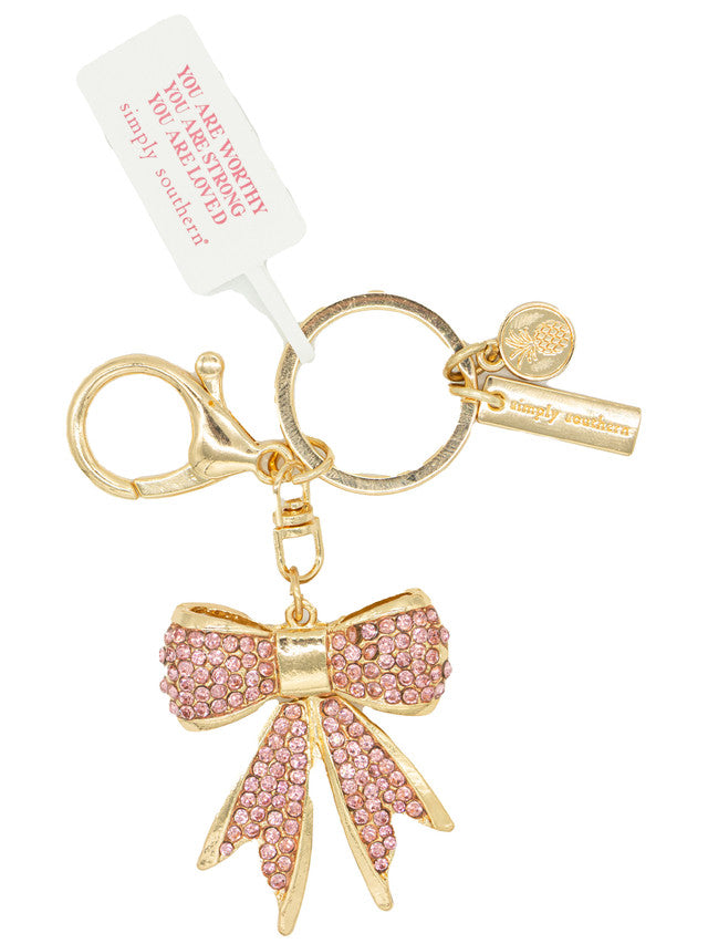 Simply Southern Key/Bag Pink Bow Charm