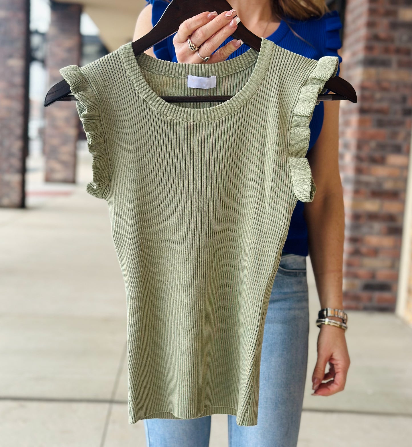 Ribbed and Ruffled Tank