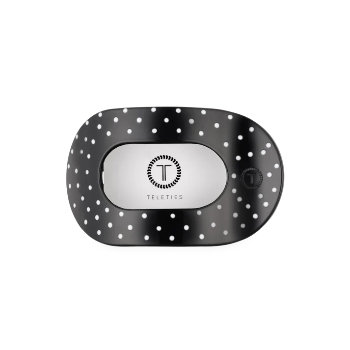Teleties Black Polka Dot Flat Round Hair Clip