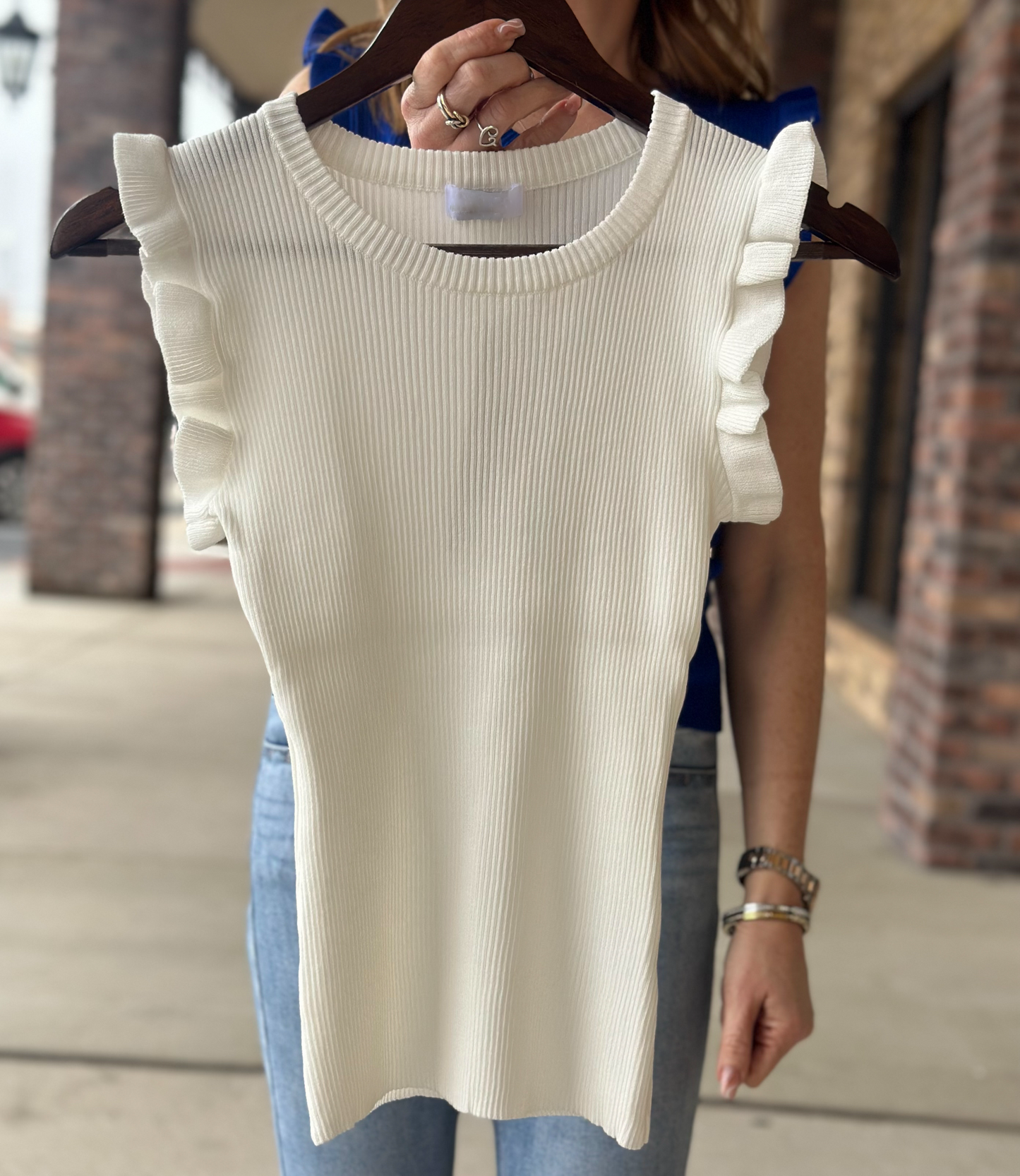 Ribbed and Ruffled Tank