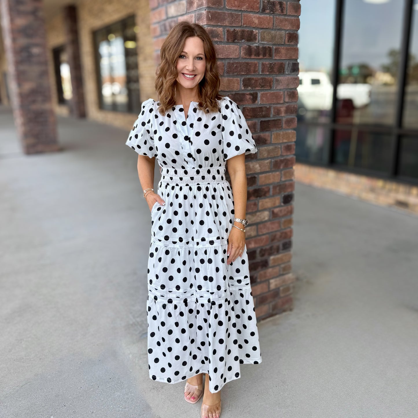 Polka Dot Brunch Midi Dress