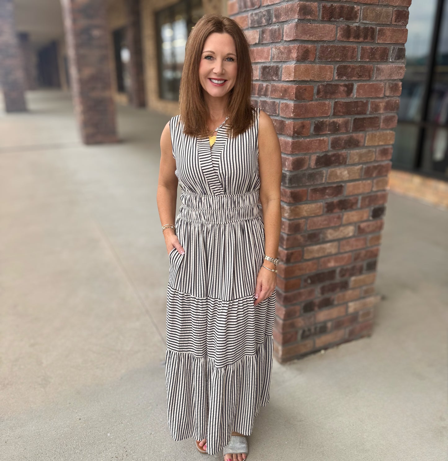 Classy Stripe Cinch Dress