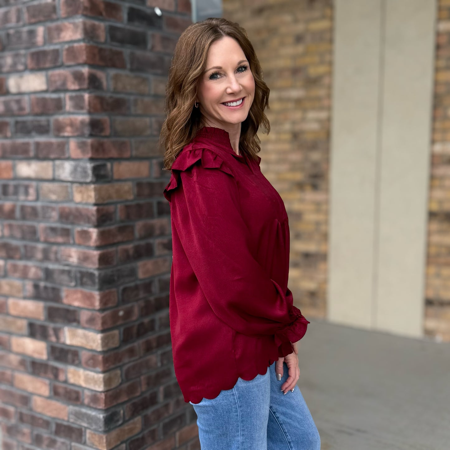 Scalloped Hem Blouse