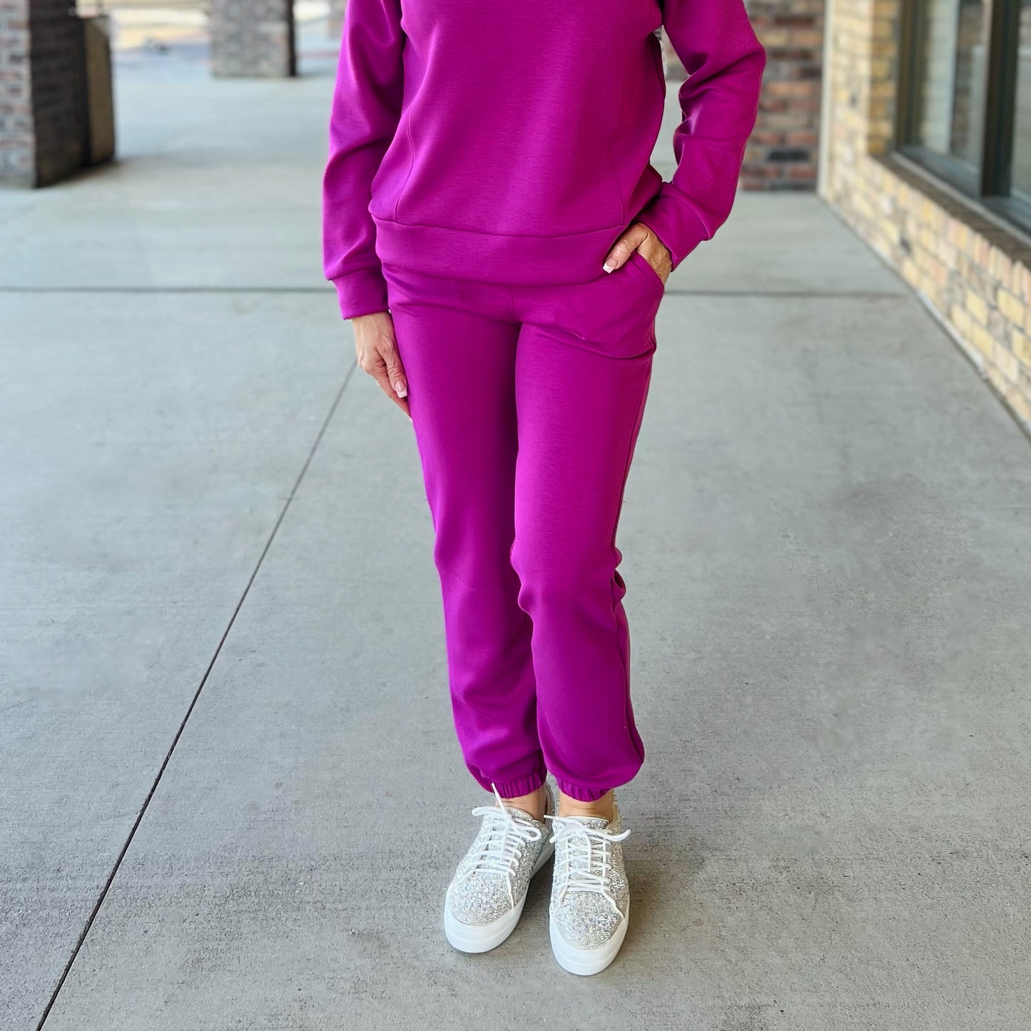 Dear Scarlett Buttery Soft Daytrip Jogger-Magenta
