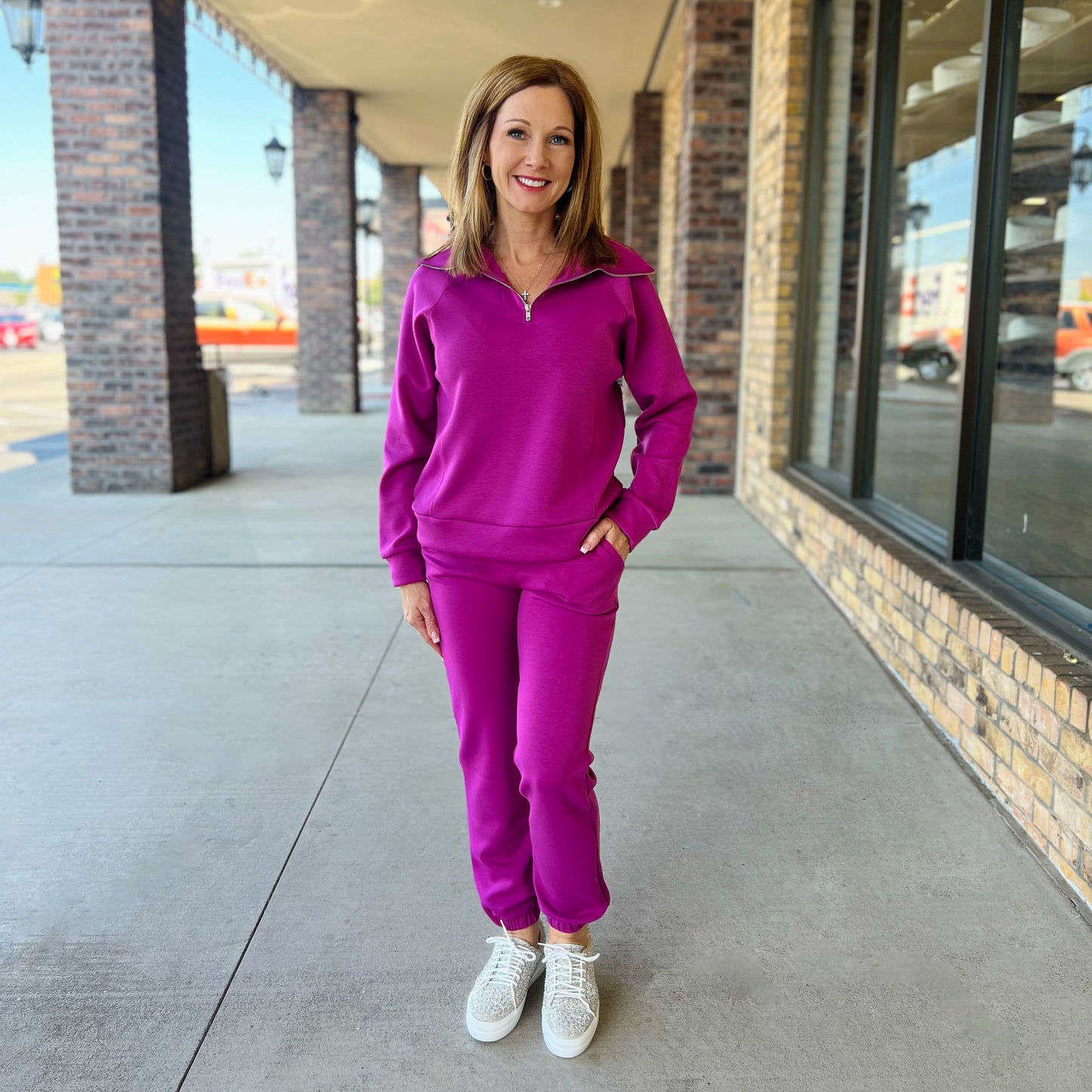 Dear Scarlett Buttery Soft Daytrip Jogger-Magenta