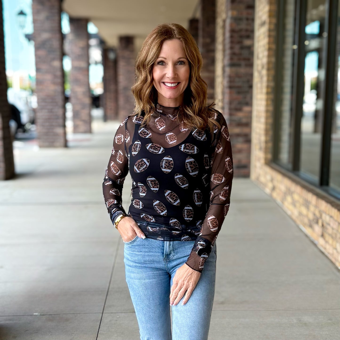 Leopard Football Layer Top