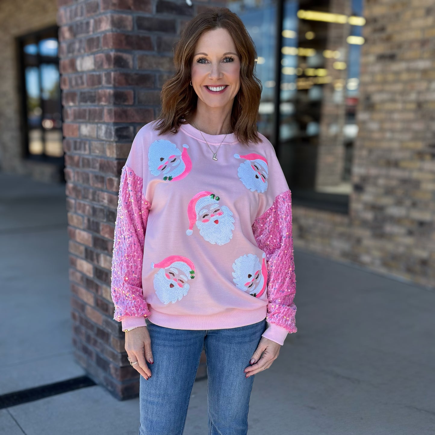Festive & Pink Santa Long Sleeve