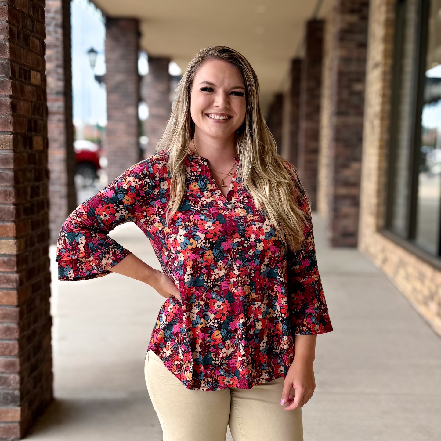 Dear Scarlett Chocolate Floral Top