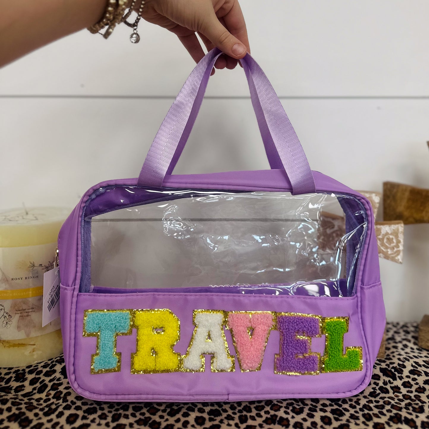 Travel Chenille Clear Bag