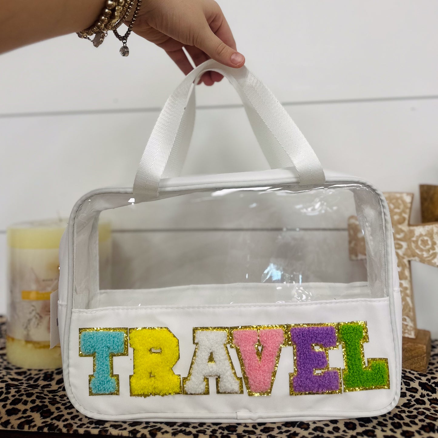 Travel Chenille Clear Bag
