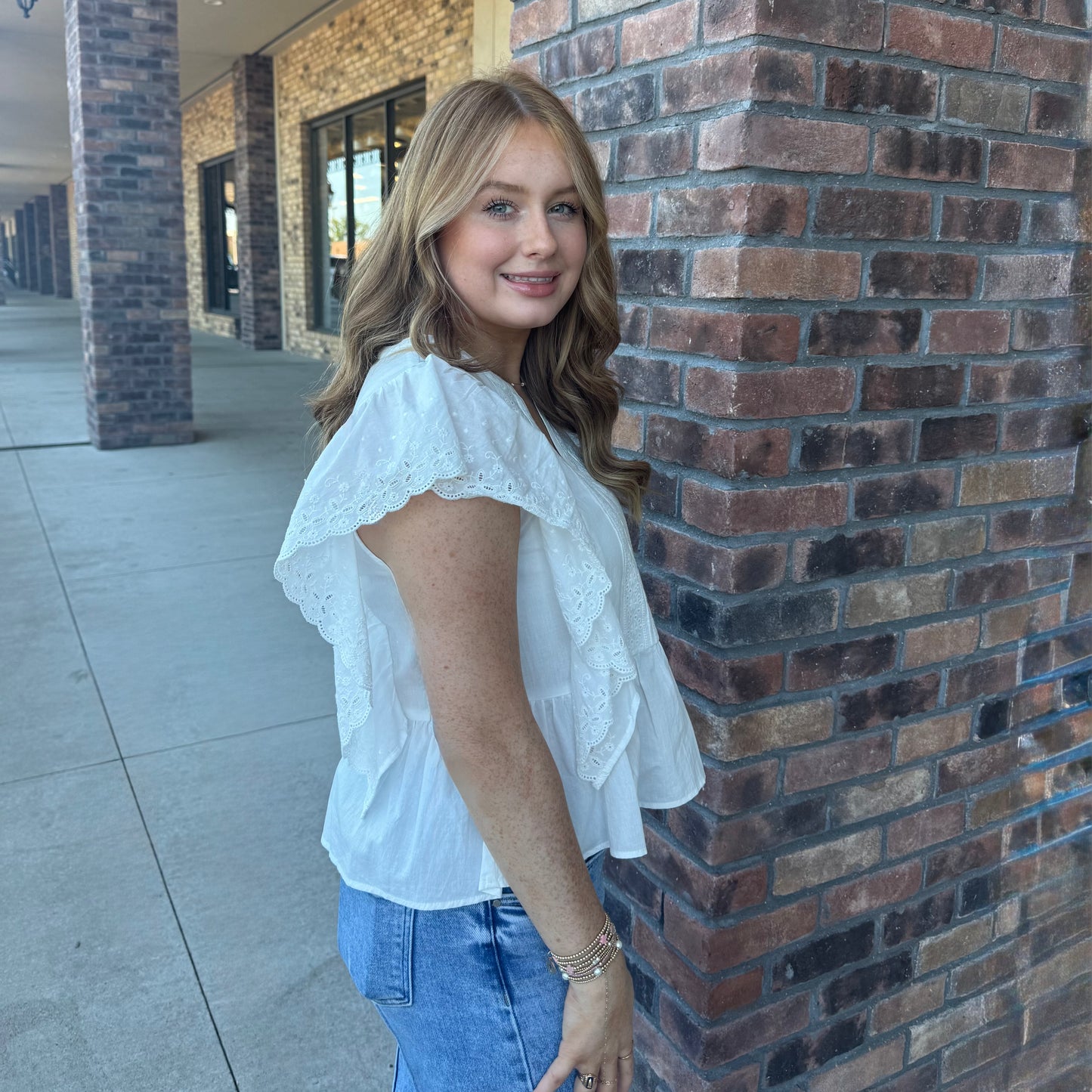 Charming Poplin Lace Top