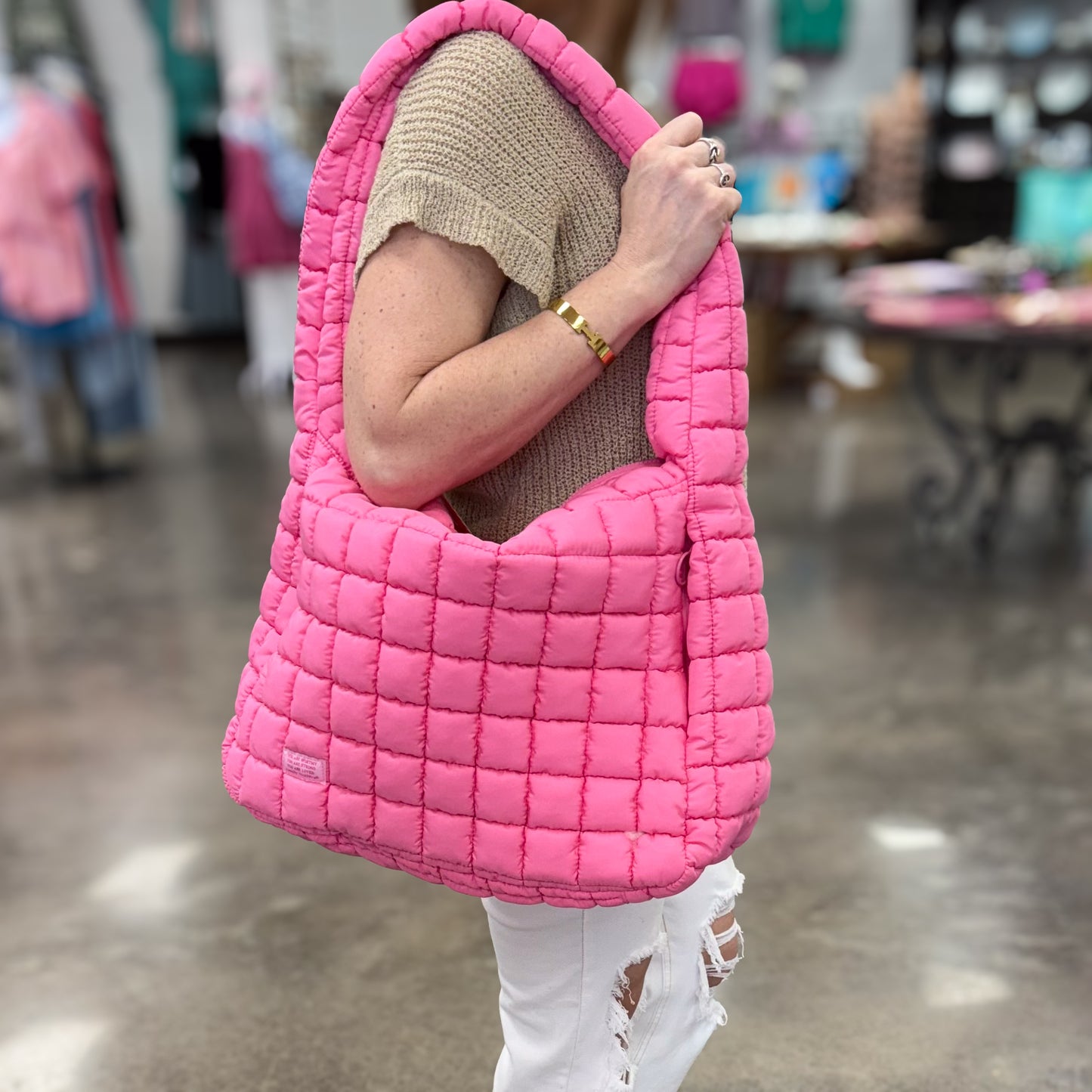 Simply Southern Marsh HOBO Puffer Bag: Pink