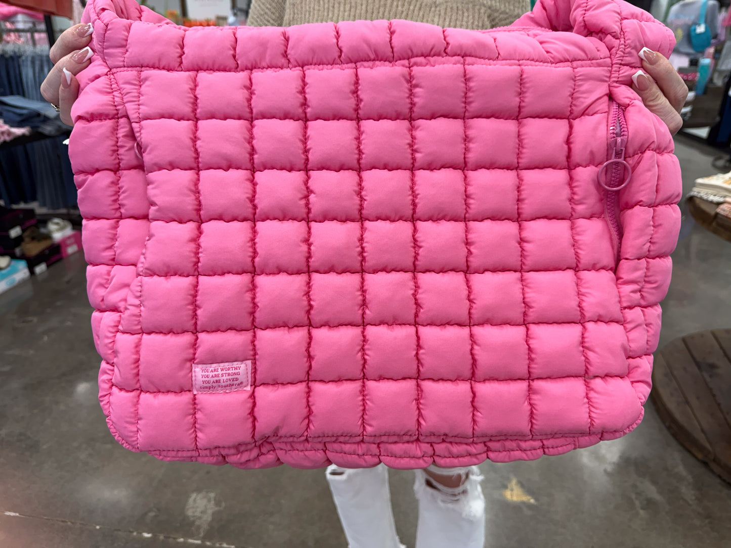 Simply Southern Marsh HOBO Puffer Bag: Pink