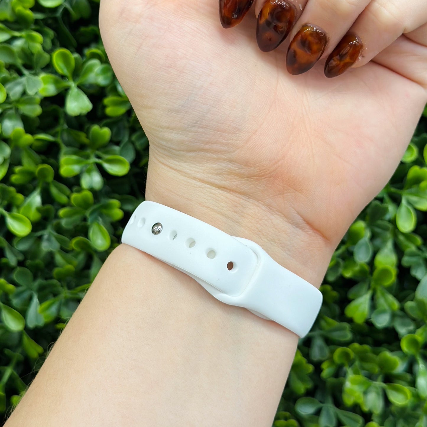 Skinny White Silicone Watch Band