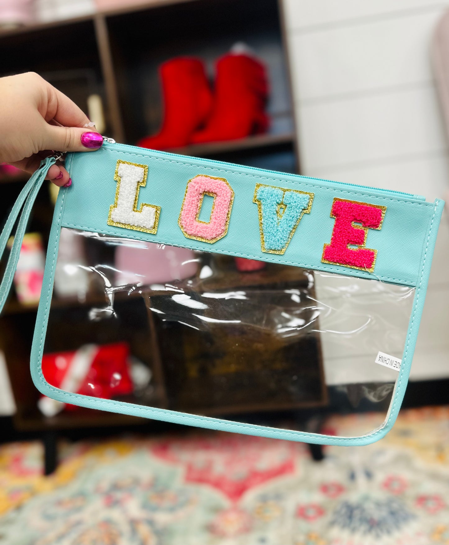 LOVE Clear Cosmetic Bag