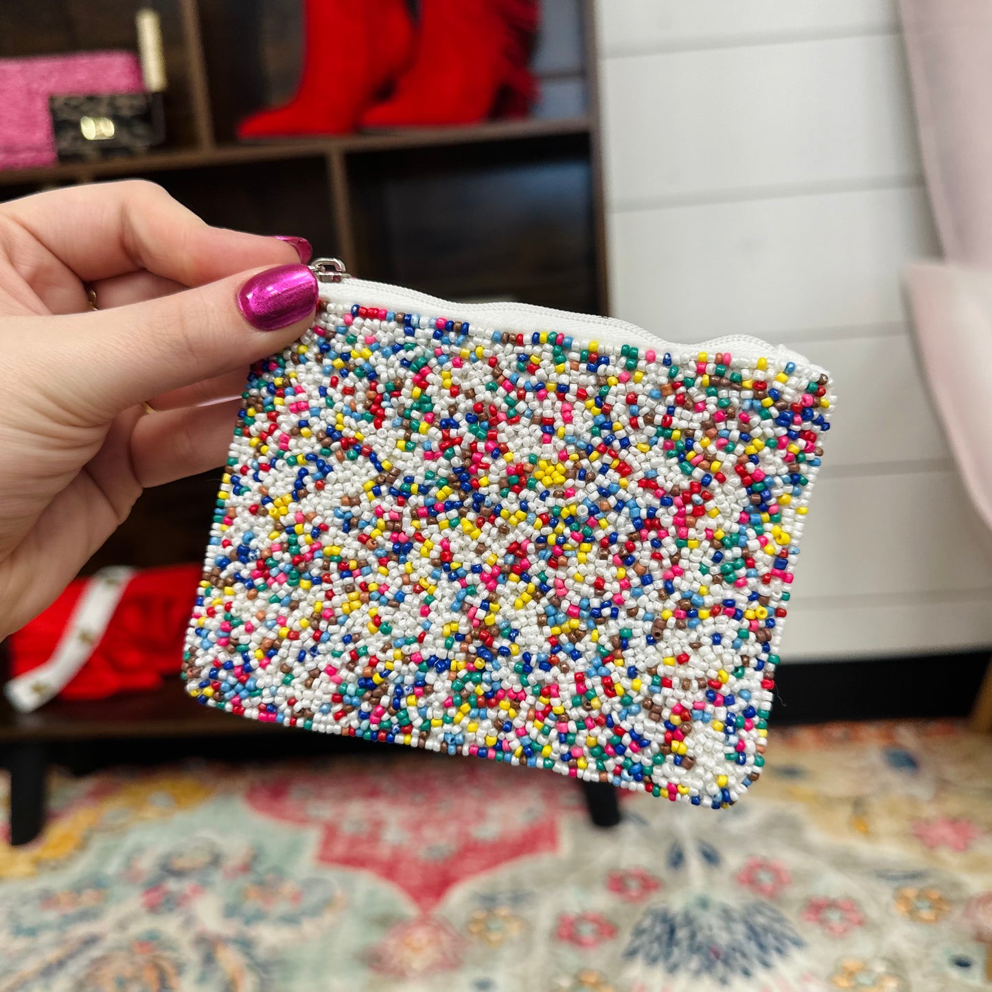 Confetti Beaded Coin Bag