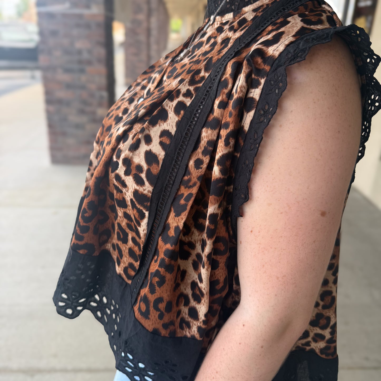 Leopard N Lace Top