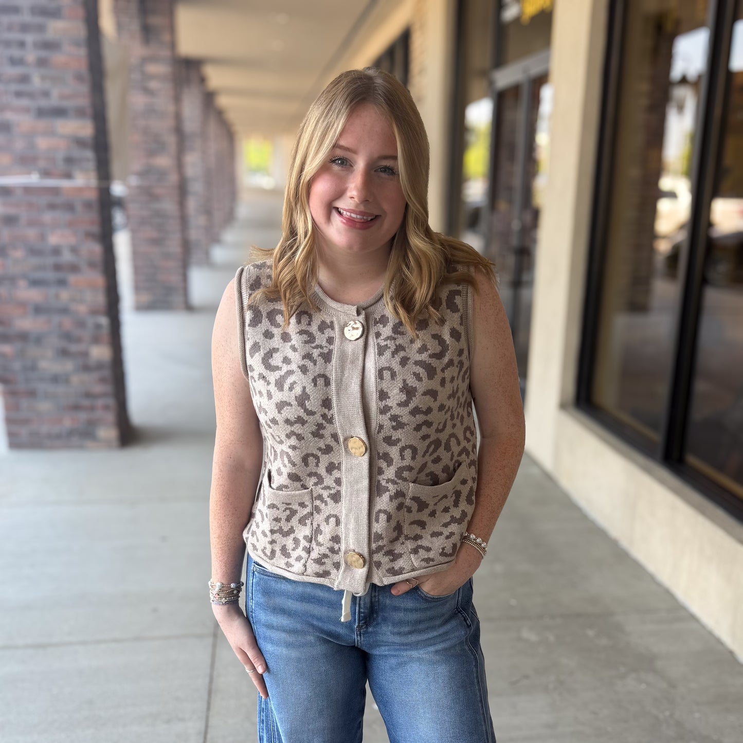Leopard Sweater Vest: 2 Colors