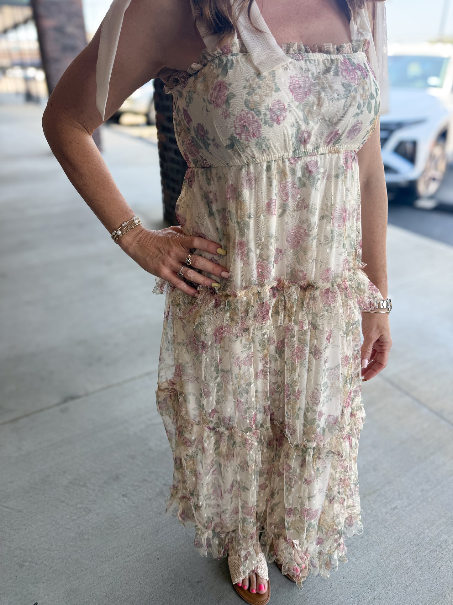 Chiffon Garden Ruffle Dress