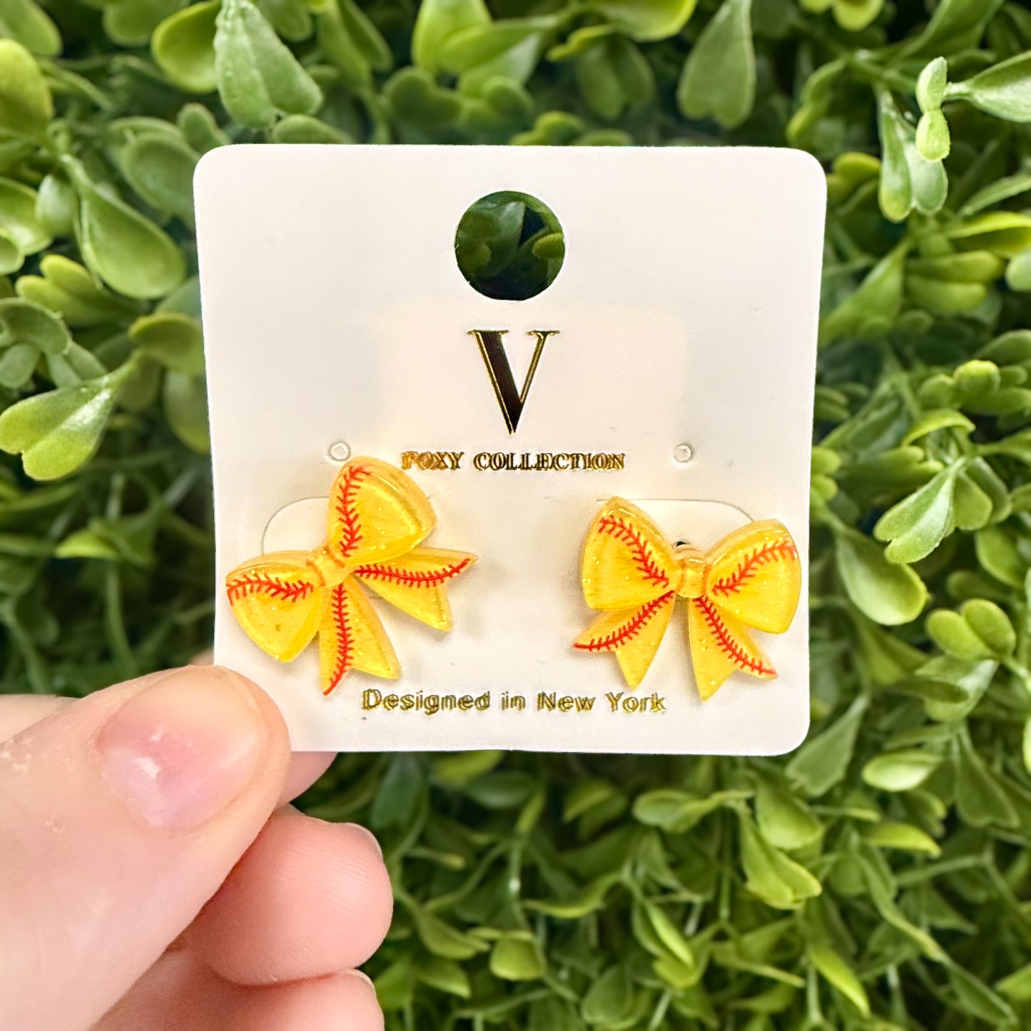 Softball Bow Stud Earring