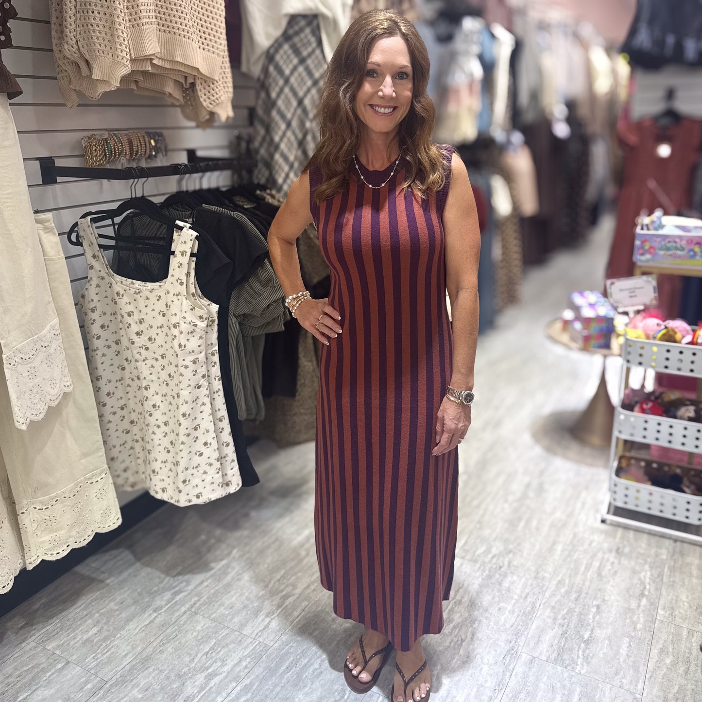Sweater Strip Dress