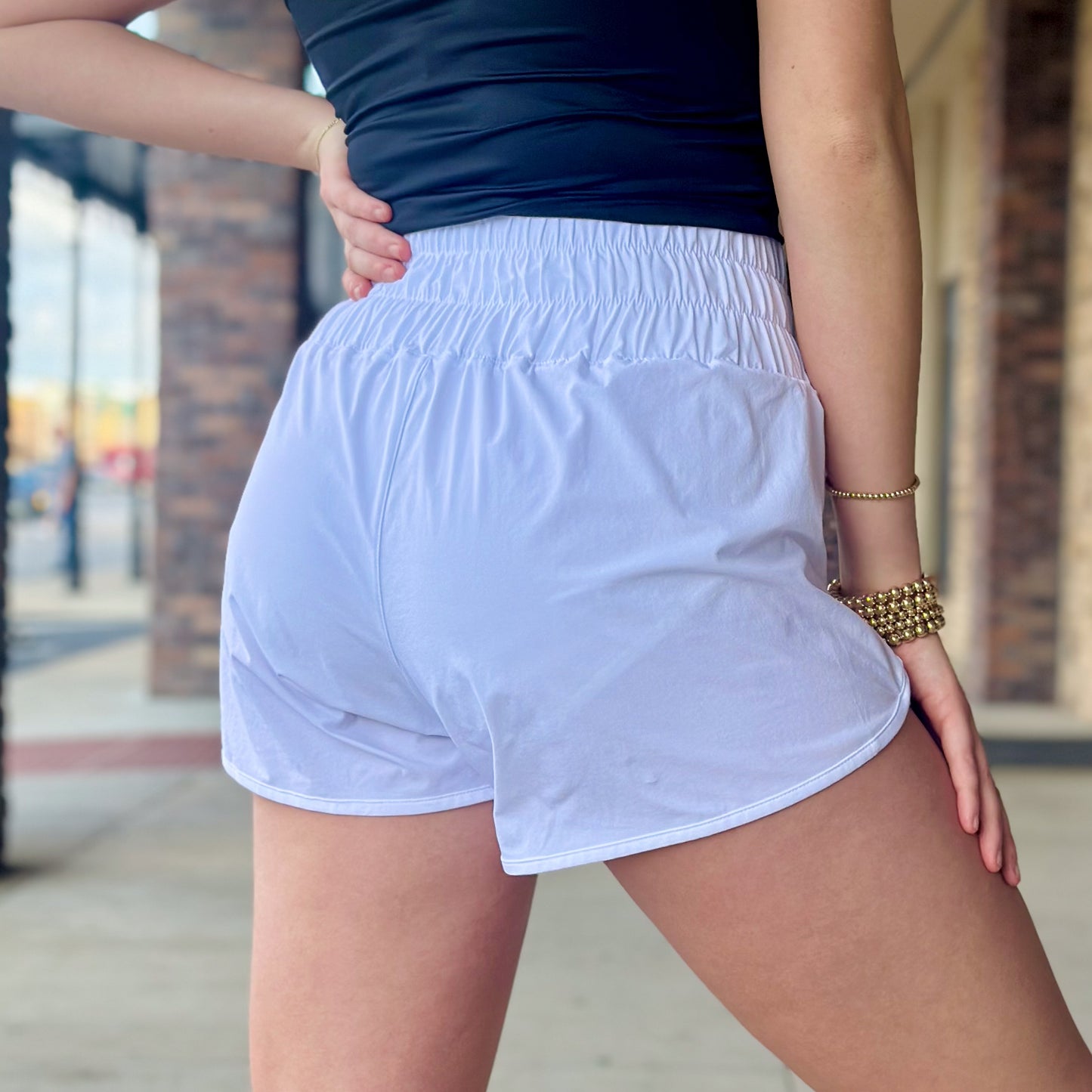 High-Waist Athleisure Split Shorts