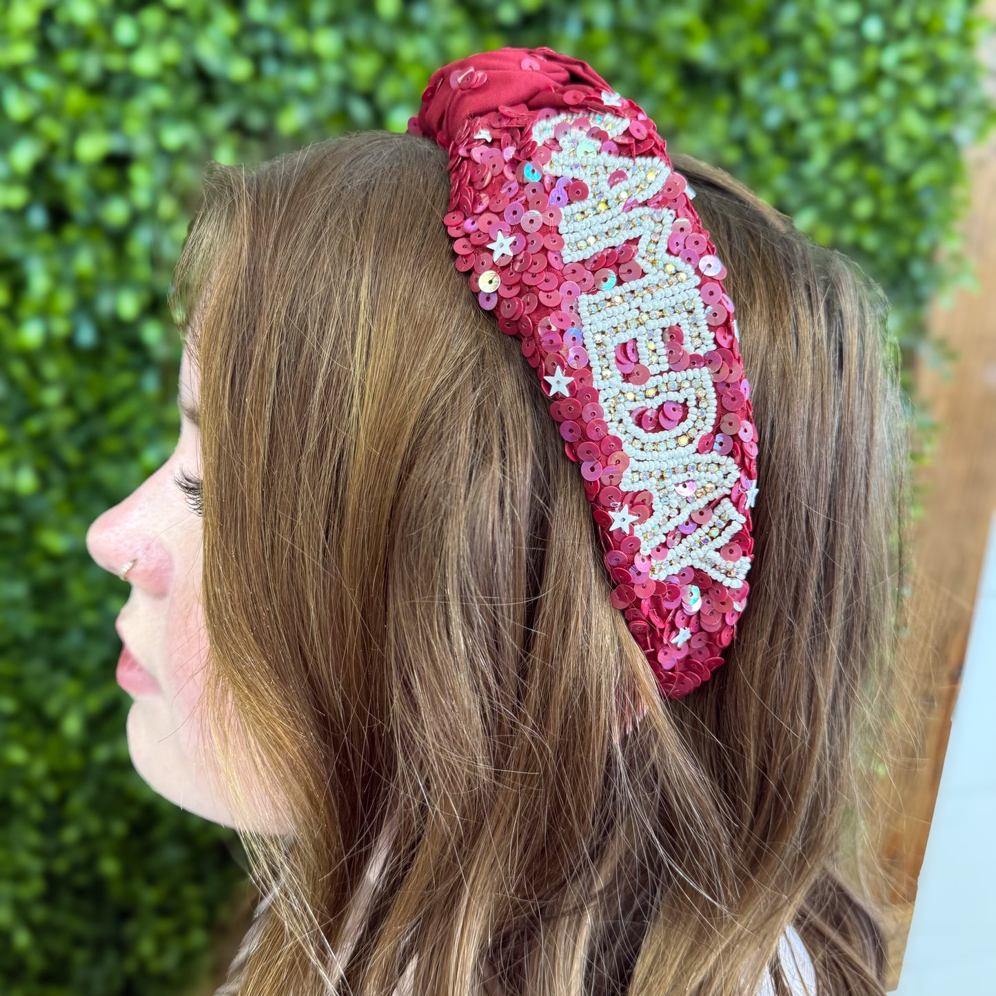 Gameday Maroon Sequin Headband