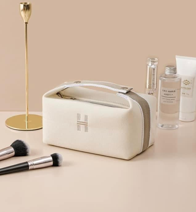 H Design Canvas Travel Cosmetic Bag
