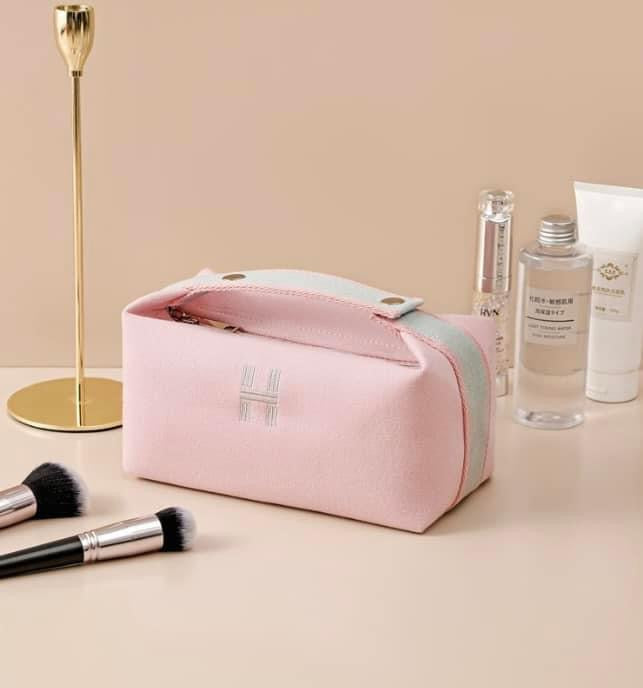 H Design Canvas Travel Cosmetic Bag