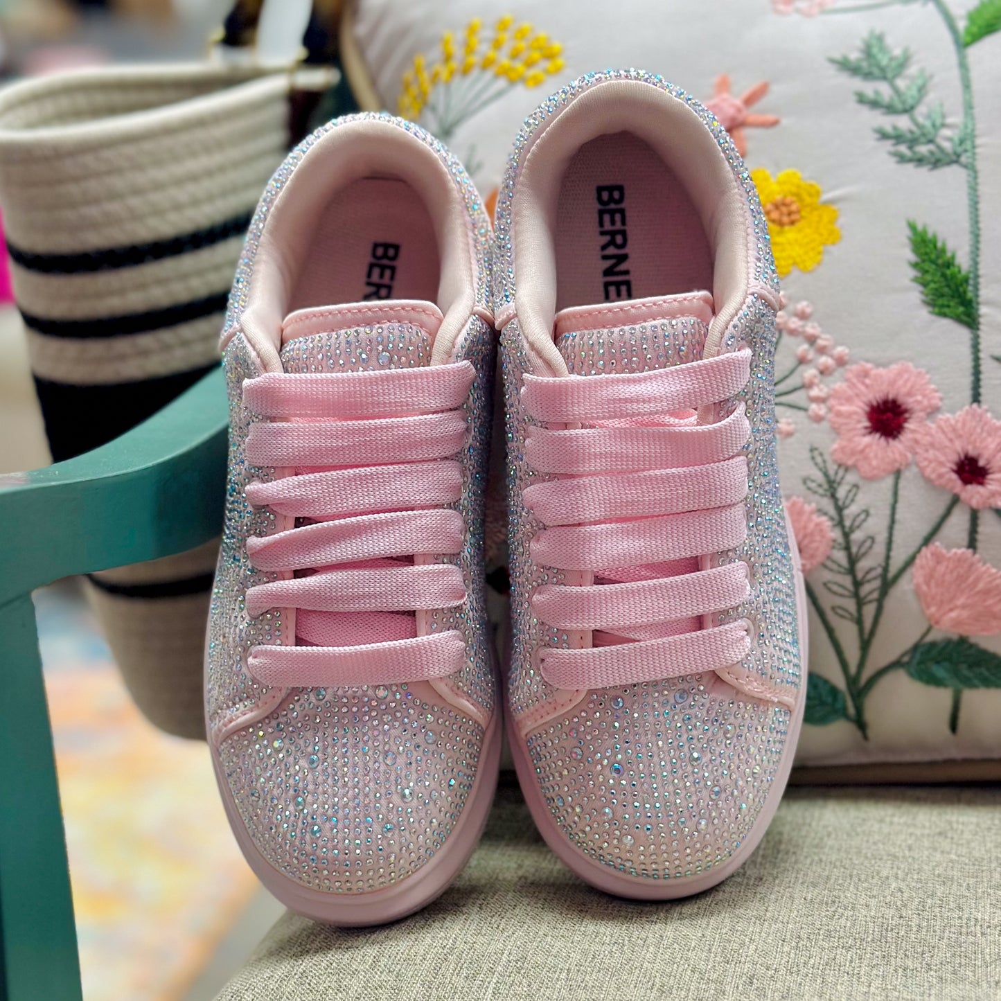 Baby Pink Rhinestone Sneakers