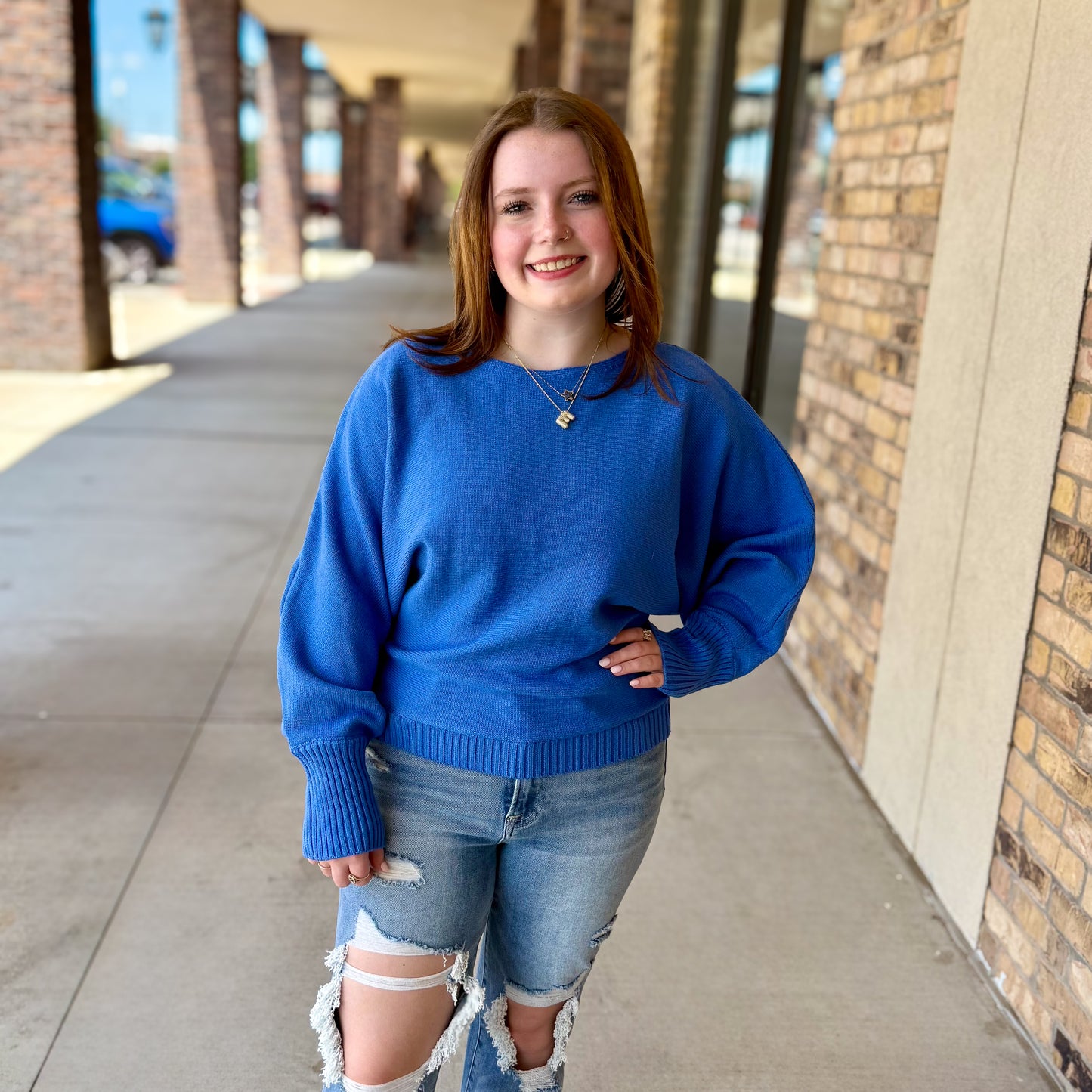 Blue Cotton Candy Sweater