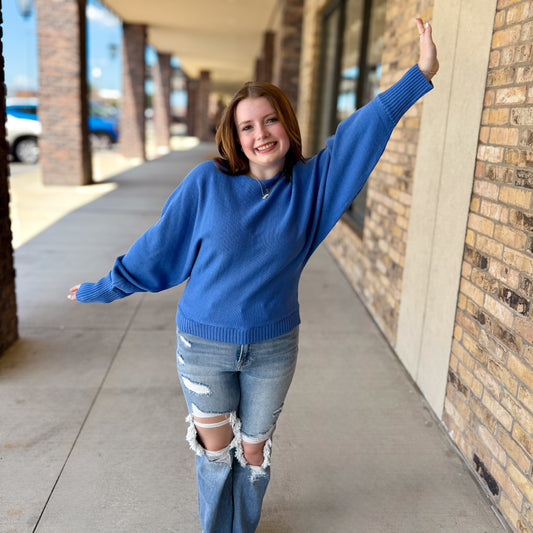 Blue Cotton Candy Sweater