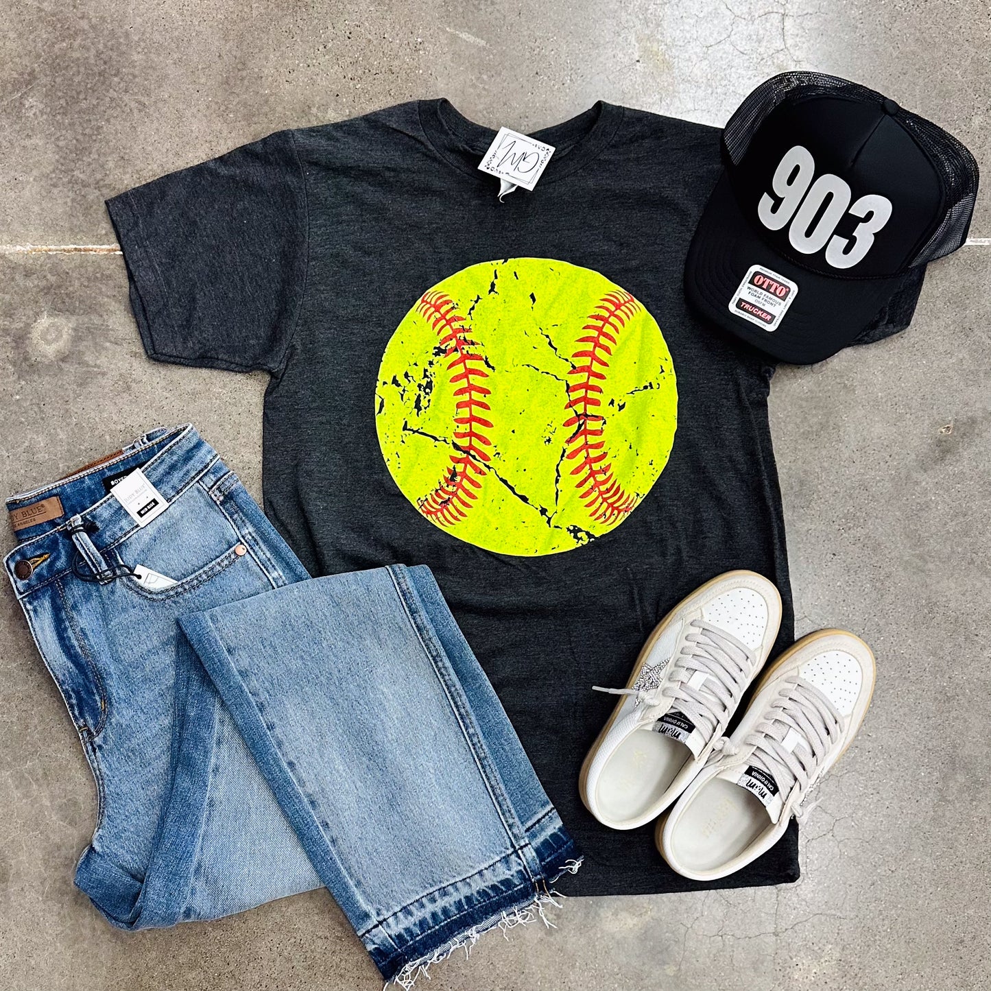 Distressed Softball Tee