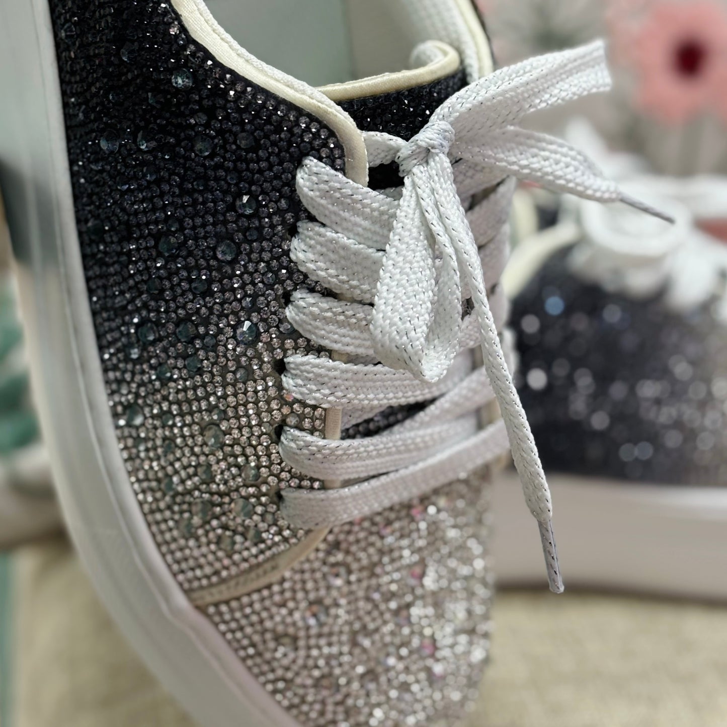 Corkys Bedazzle Sneaker- Silver Black Ombre