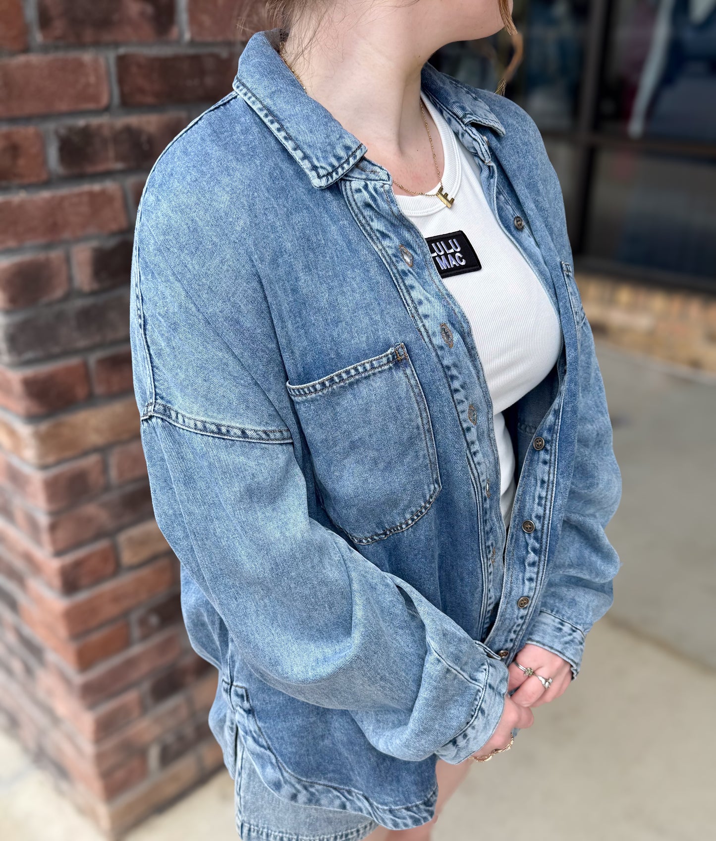 Washed Chambray Button-Down