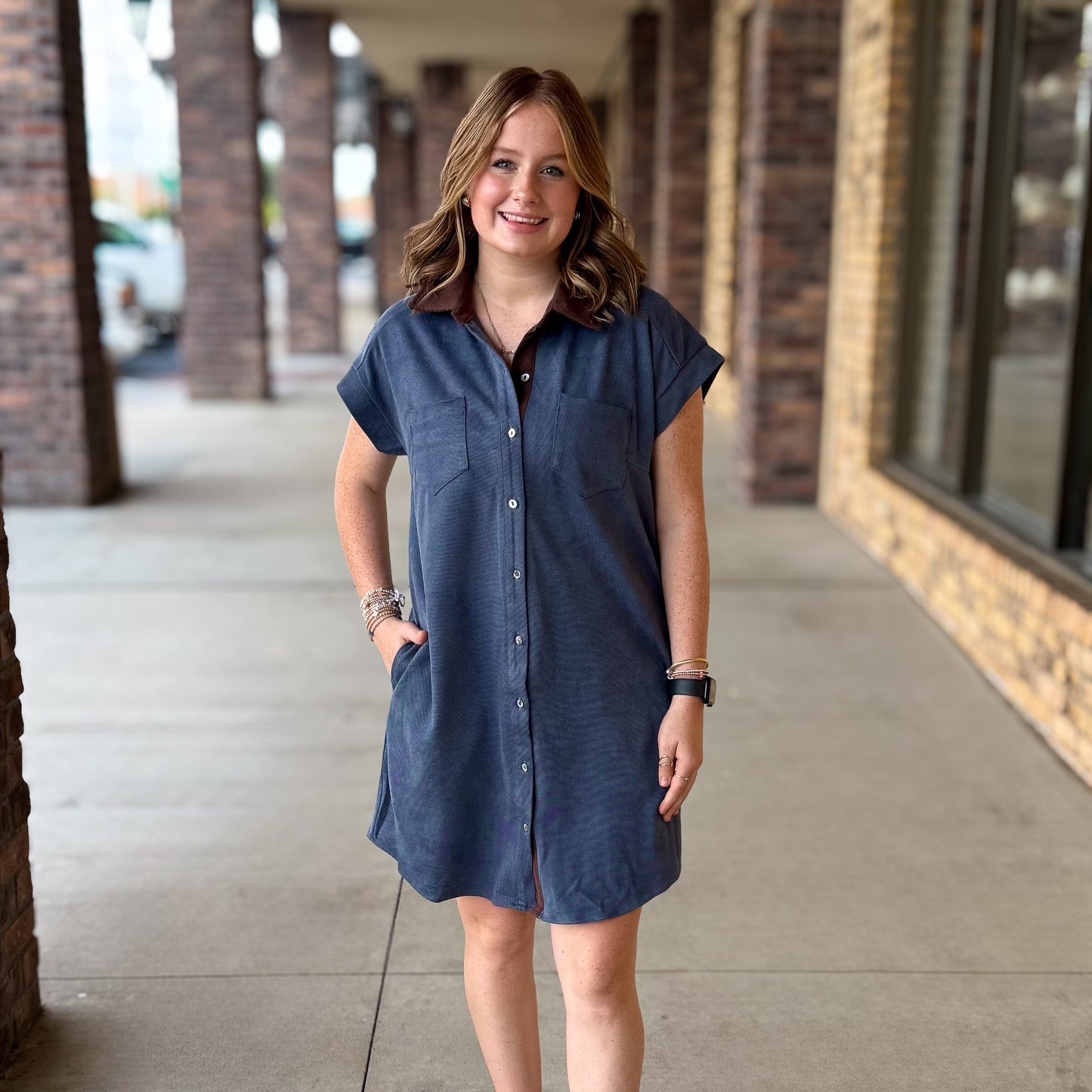 Midnight Suede Contrast Dress