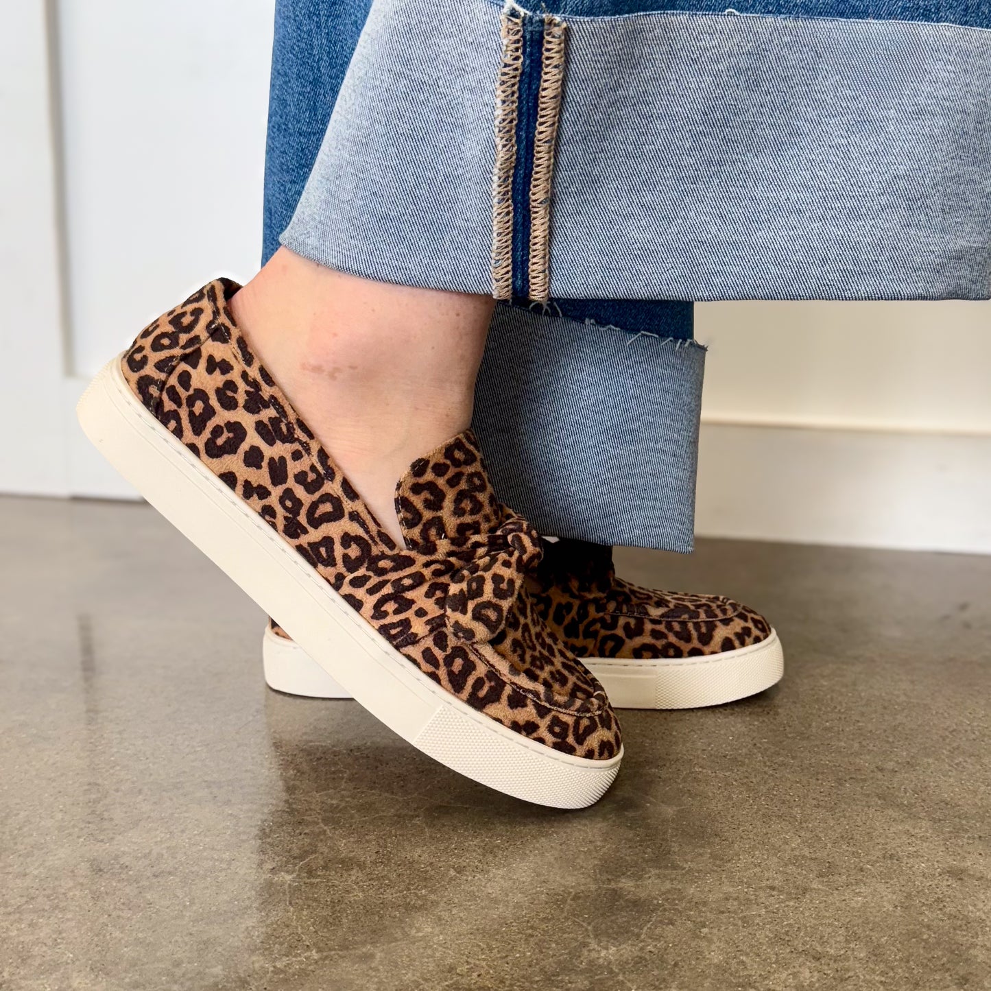 Corkys Why Knot Leopard Slide On Sneaker