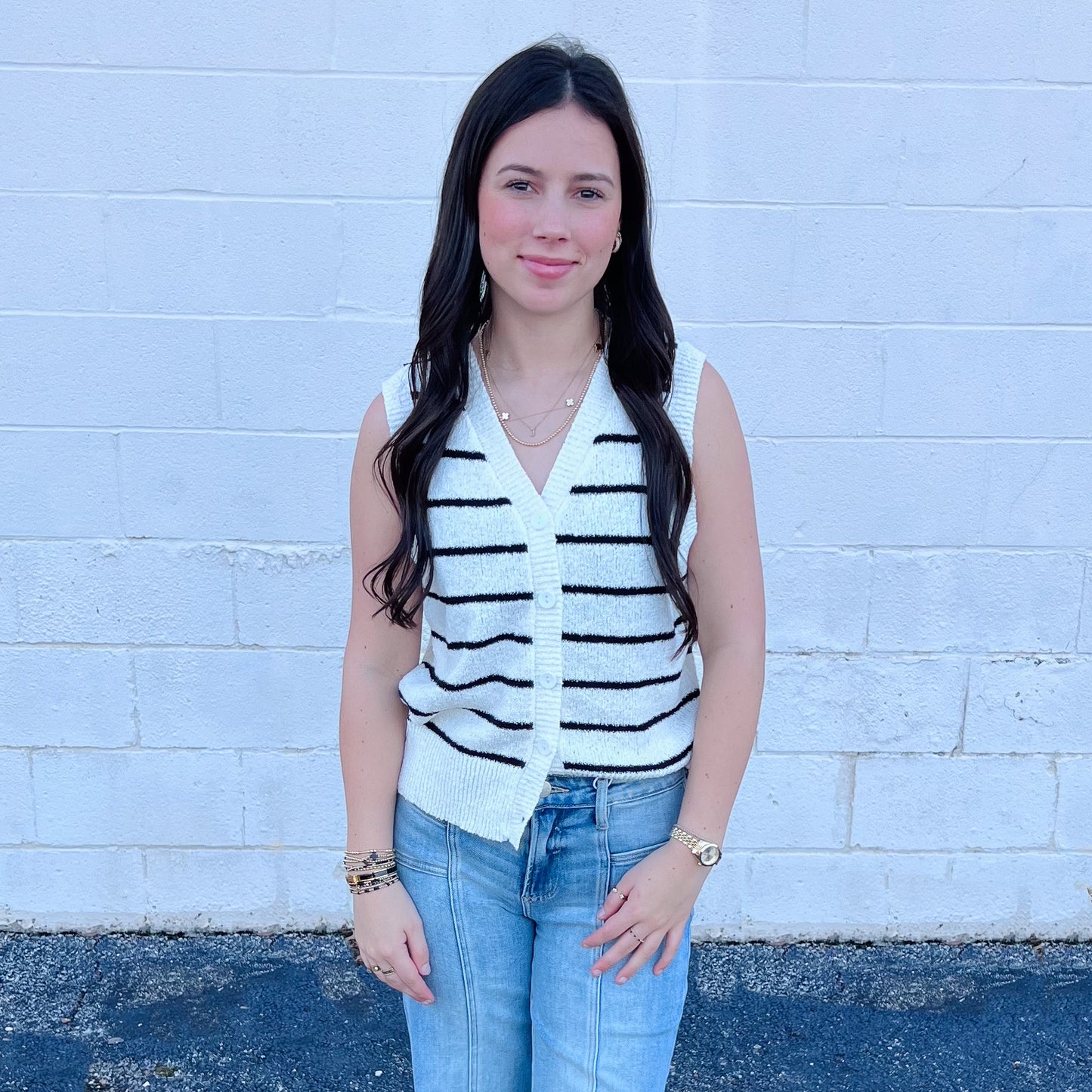 Preppy Summer Button Down Vest