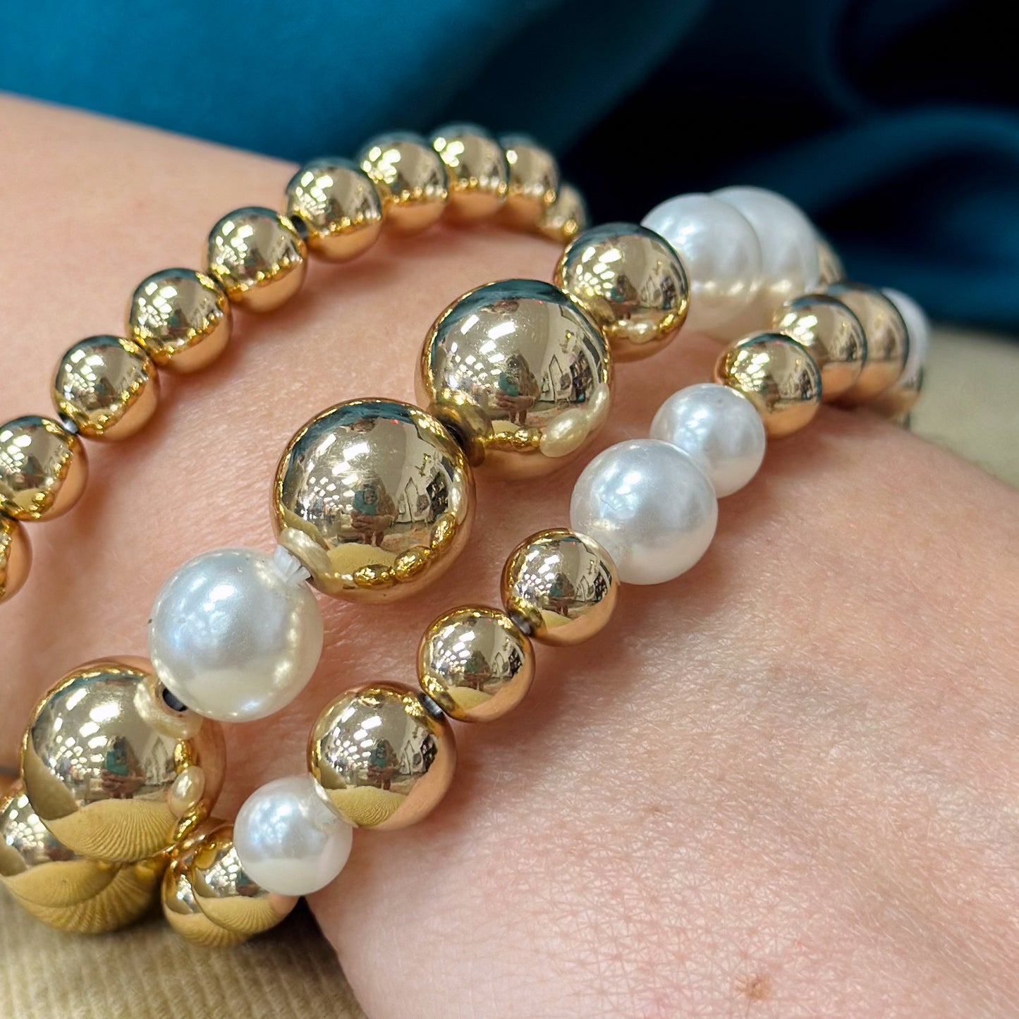 Pearly and Girly Bracelets Silver & Gold