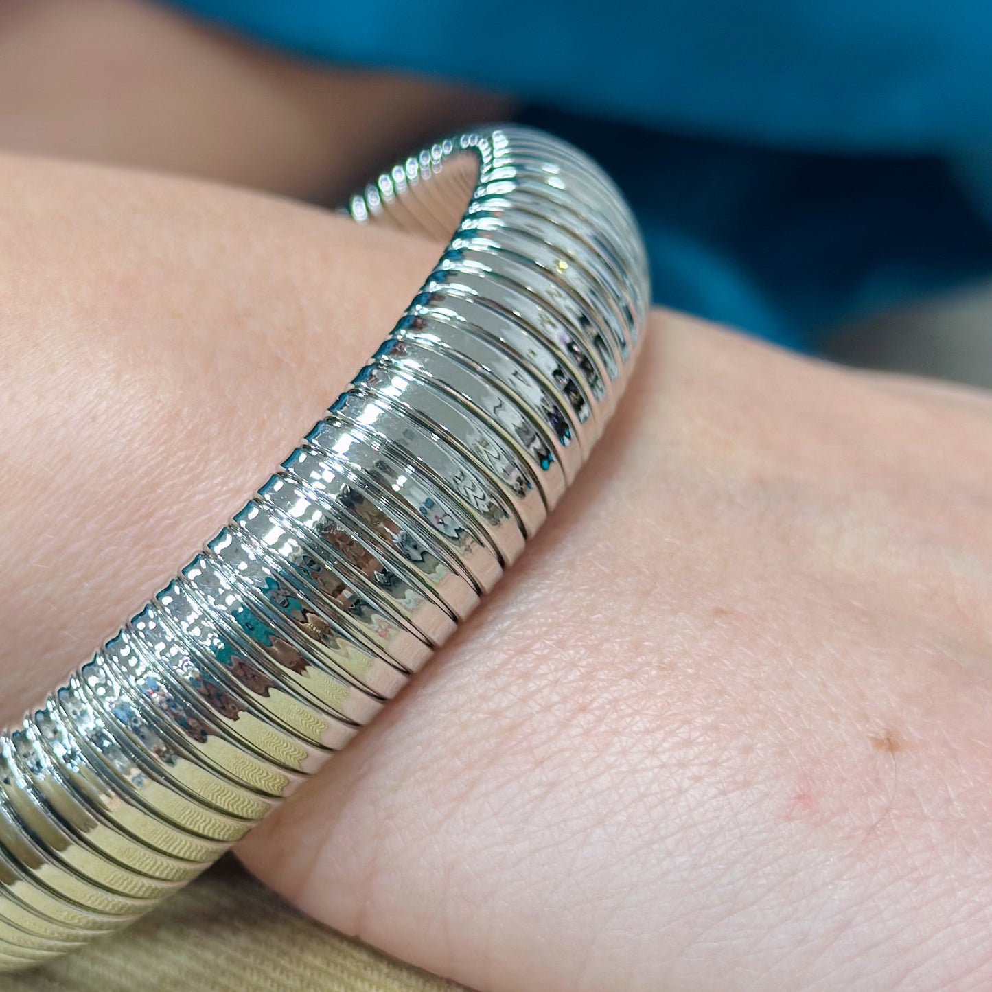 Silver Textured Bracelet