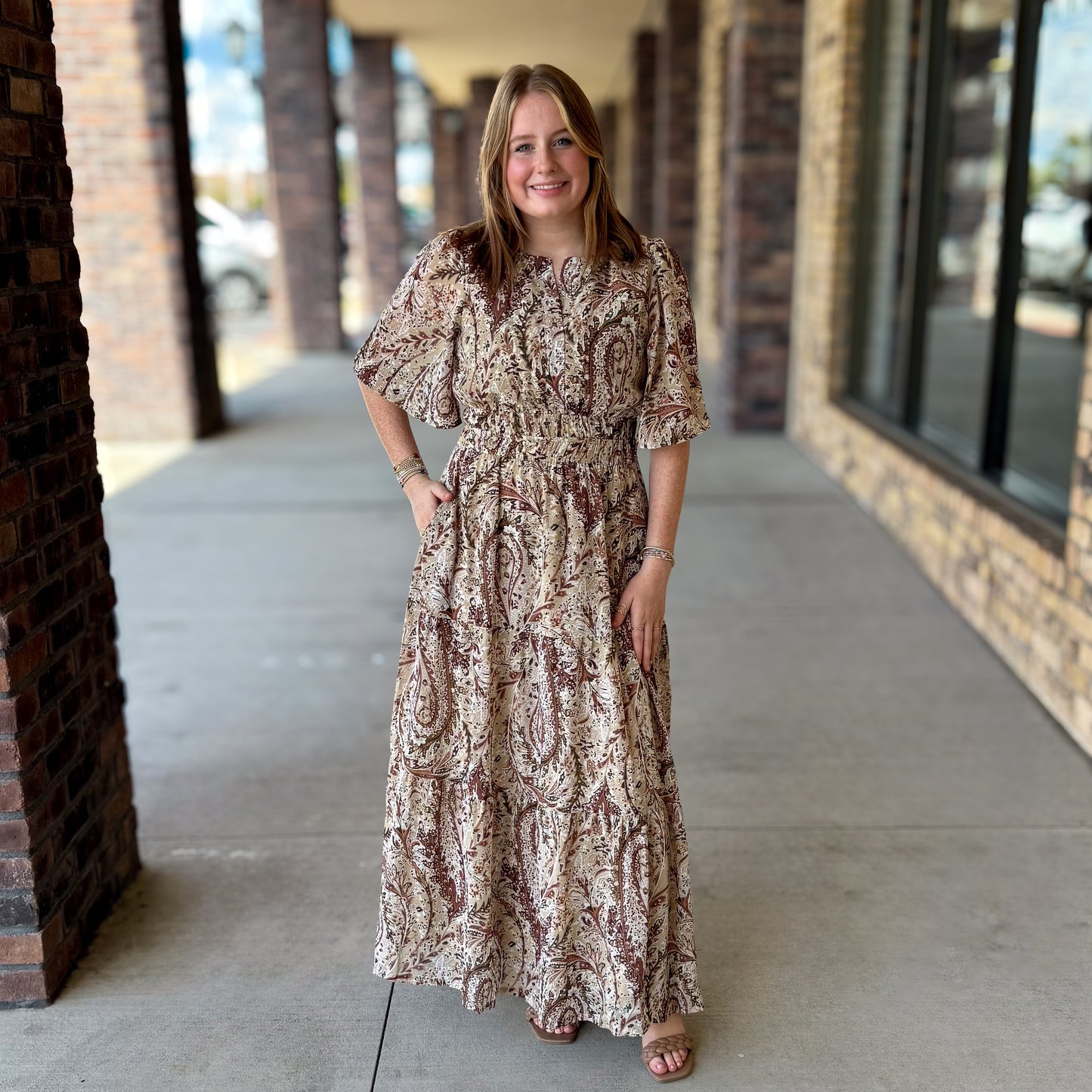 Fall Flutter Maxi Dress