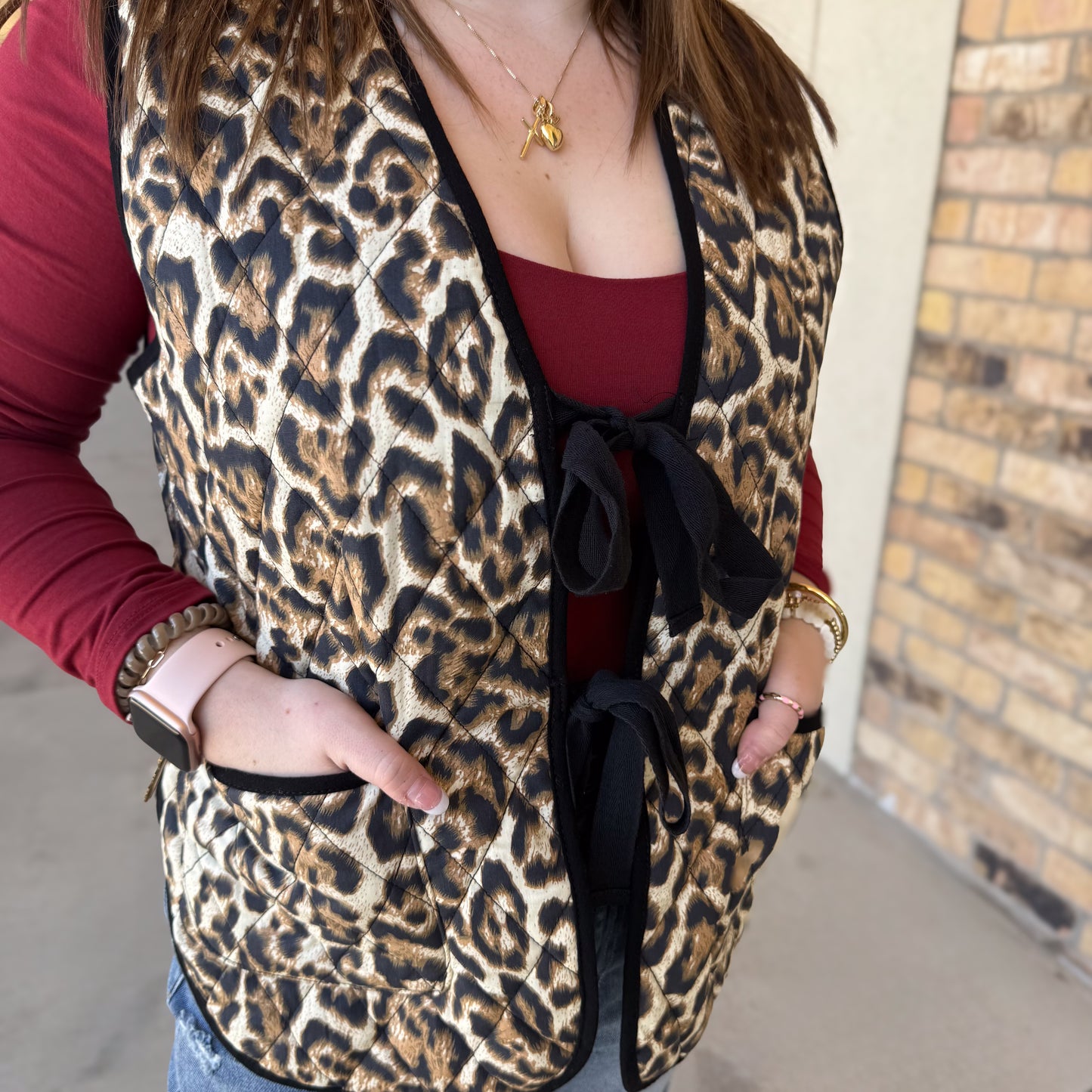 Leopard Quilted Vest