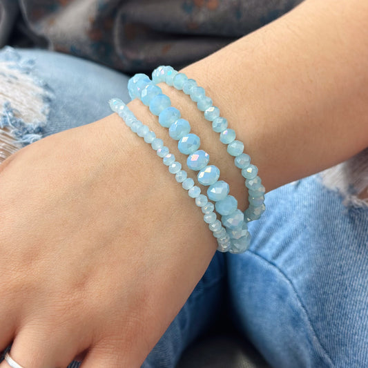 Baby Blue Set of Three Bracelets