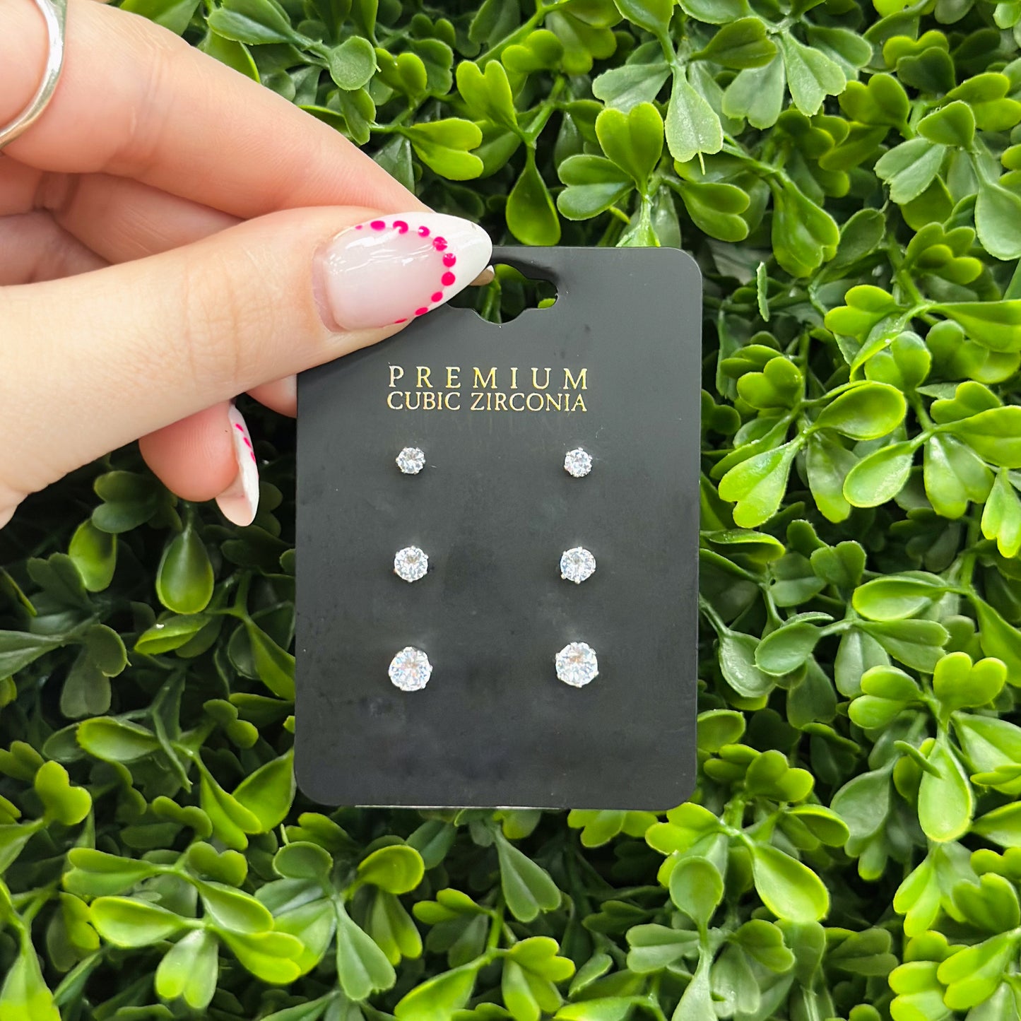 Set Of Three Crystal Studs