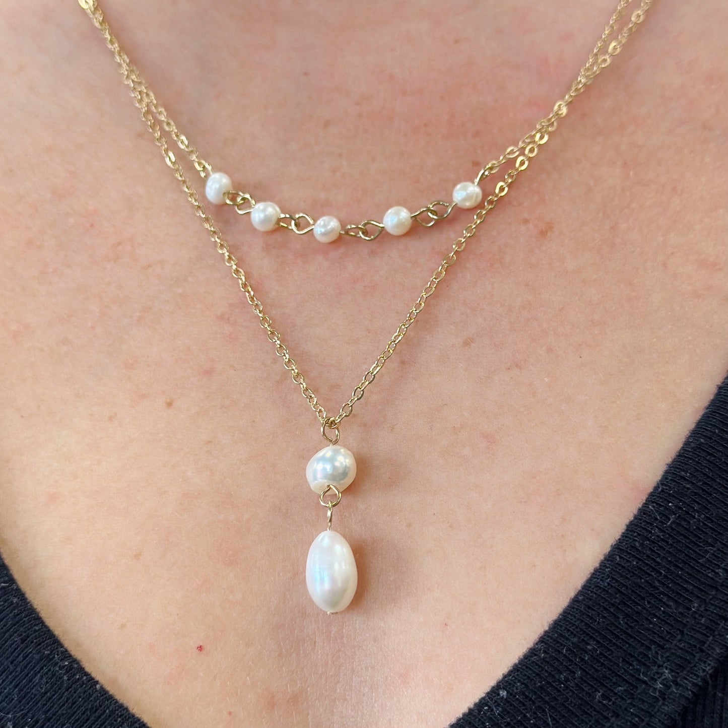 Double Stack Pearl Necklace