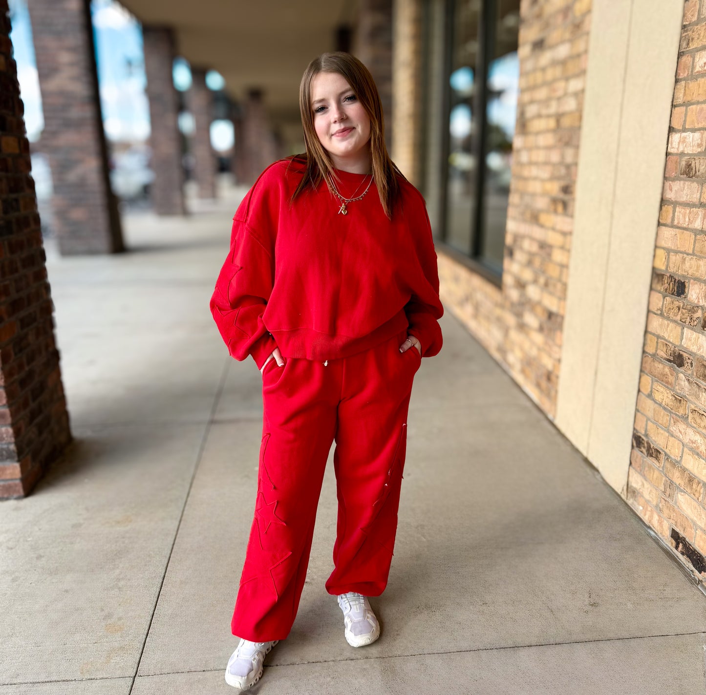 Star Patch Casual Set: Red