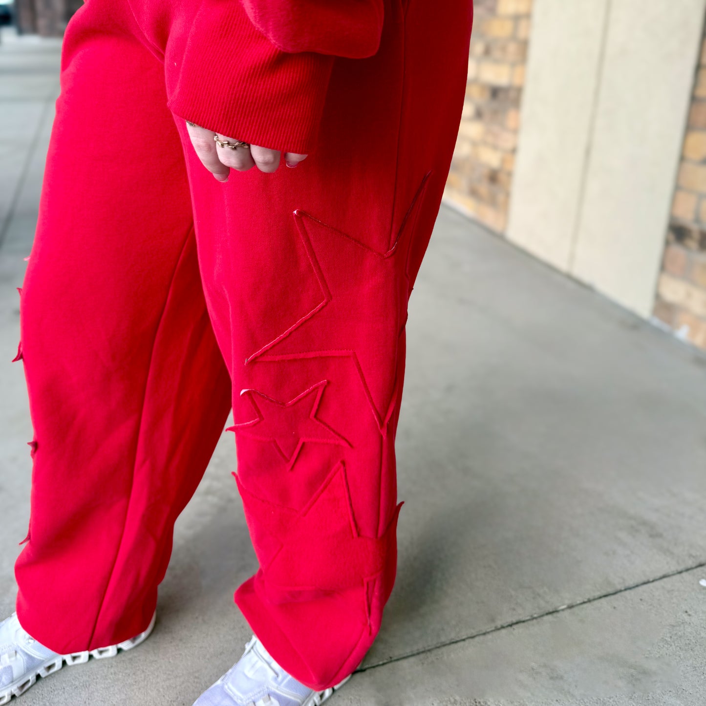 Star Patch Casual Set: Red
