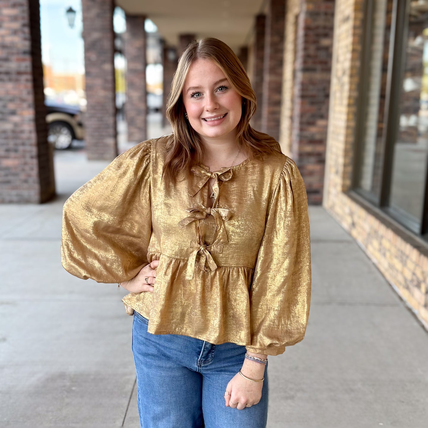 Metallic Gold Blouse