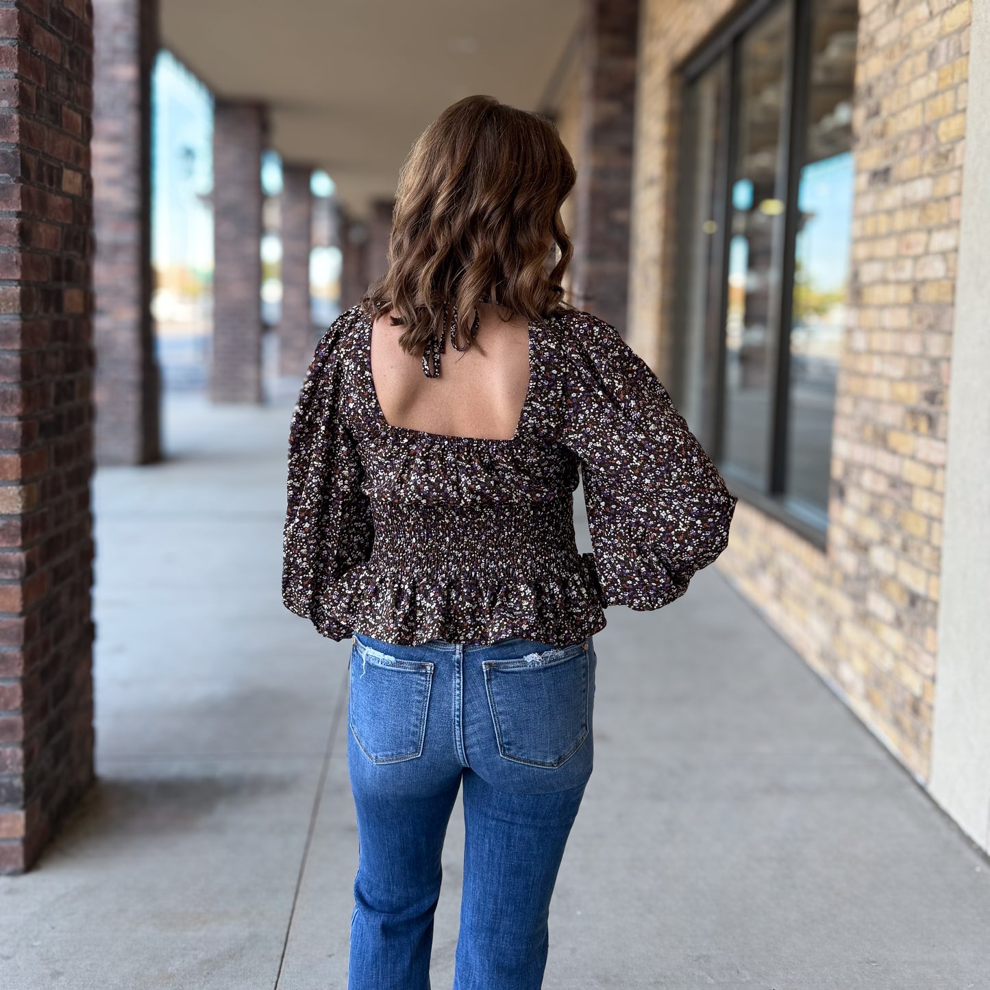 Charming Floral Smocked Long Sleeve Top: 2 Colors